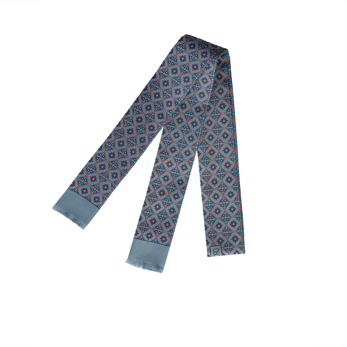 Šal kravata CROATA Tematski  Pleter Svijetlo plava  Svila 100%  