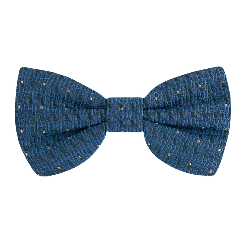 Leptir kravata CROATA AuHRum Tematski Limitirana serija Glagoljica Plava  Svila 93%, Metalizirano vl. (zlato) limited 7%  