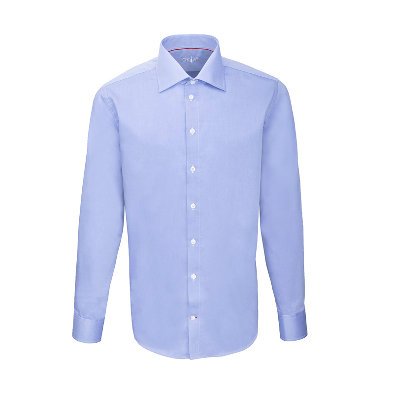 Košulja CROATA Brijuni Klasični Blago strukirani Jednobojni teksturirani Svijetlo plava  Pamuk 100 %  Dugi rukav
