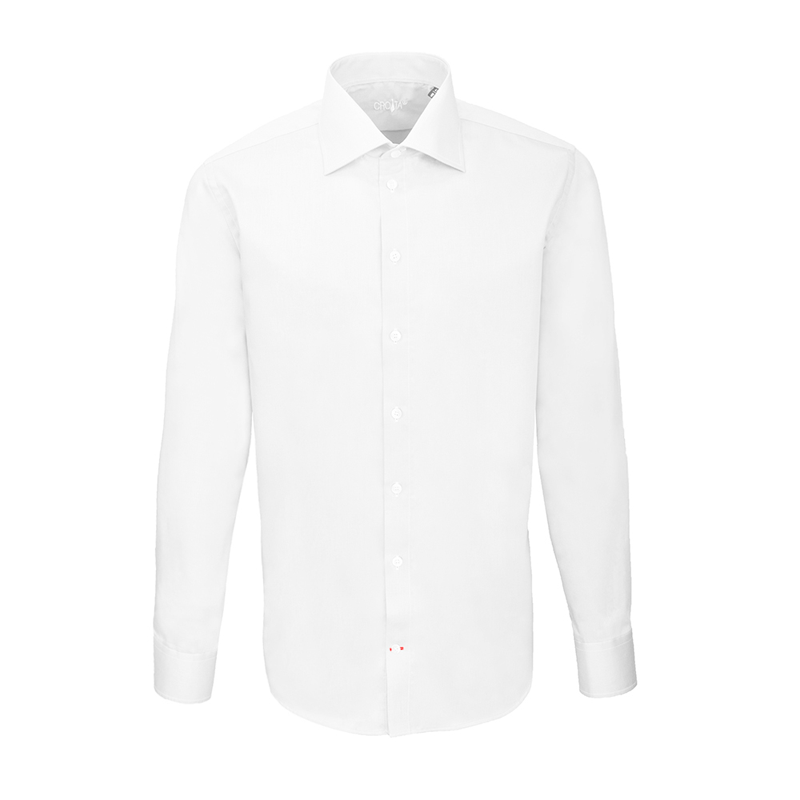 Košulja CROATA Brijuni Klasični Blago strukirani Jednobojni teksturirani Bijela  Pamuk 100 %  Dugi rukav
