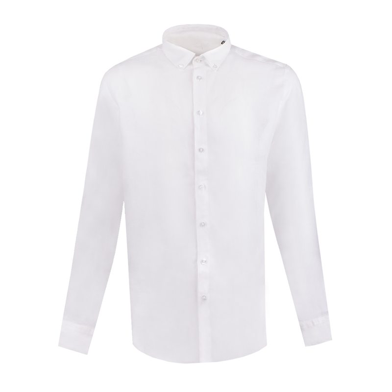 Košulja CROATA Lan Brijuni Klasični Blago strukirani Jednobojni teksturirani Bijela  Lan 100%  Dugi rukav